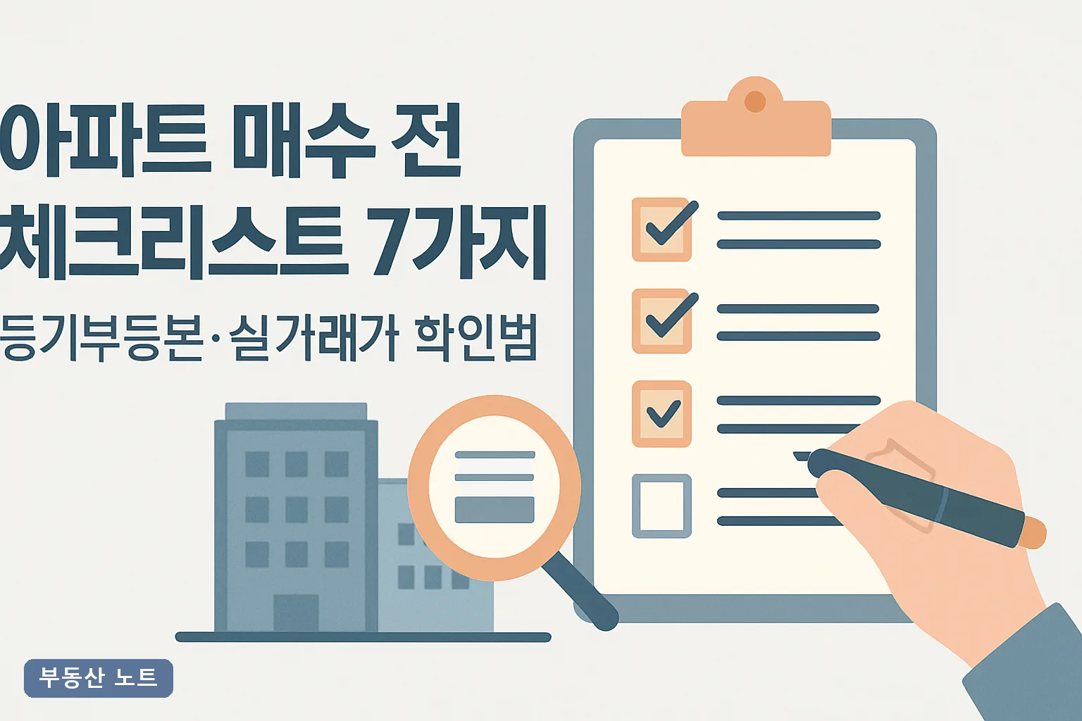 아파트 매수 전 체크리스트 7가지｜등기부등본·실거래가 확인법