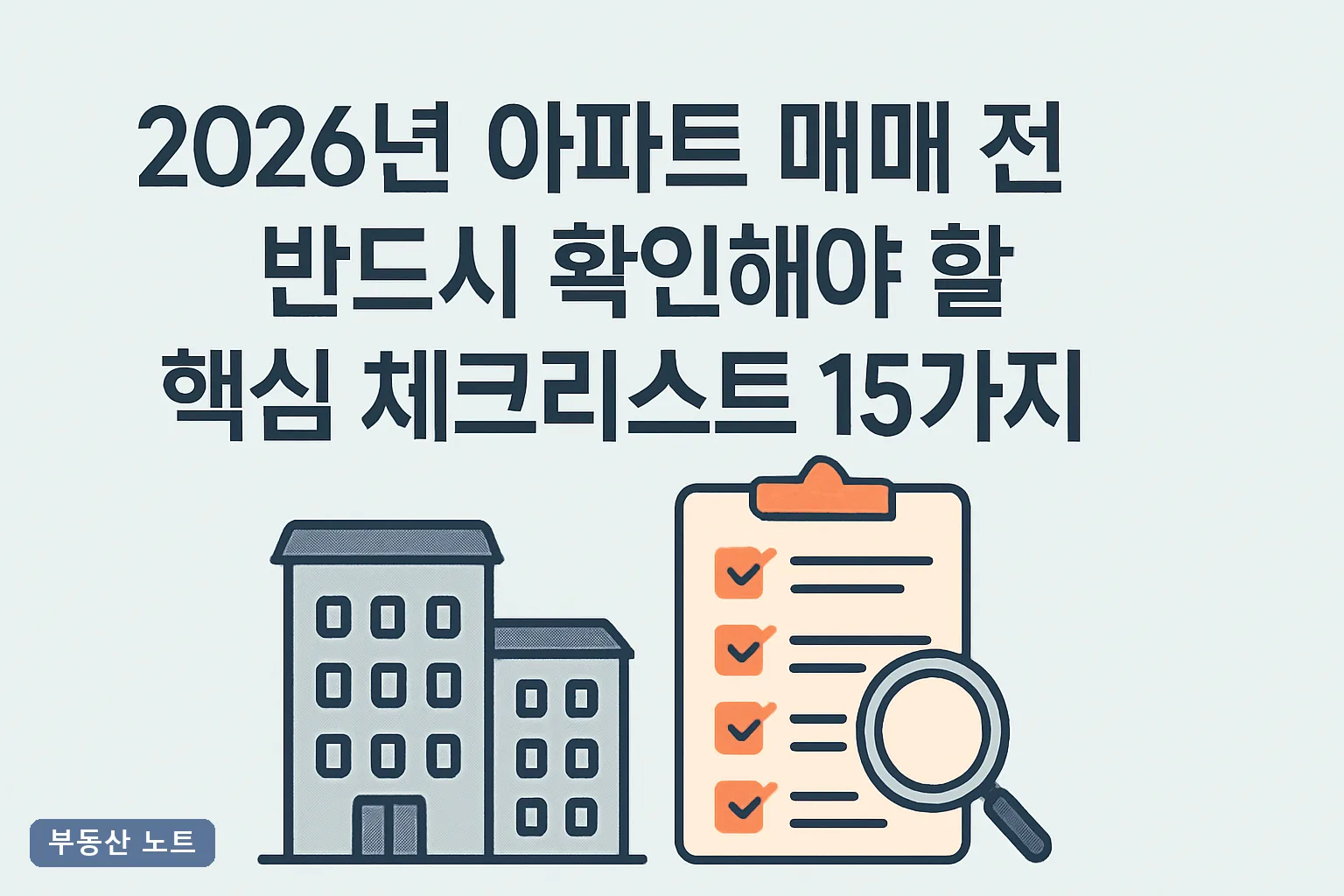 2026년 아파트 매매 전 반드시 확인해야 할 핵심 체크리스트 15가지